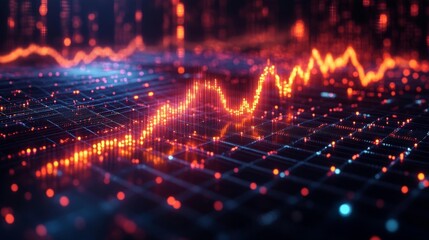 Vibrant Stock Market Chart Visualization. Generative AI