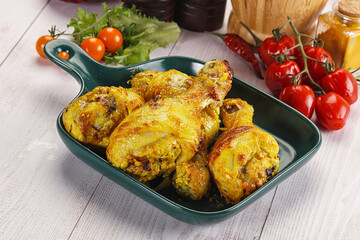 Roasted Chicken leg drumsticks with curry sauce