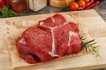 Raw beef meat piece for cooking