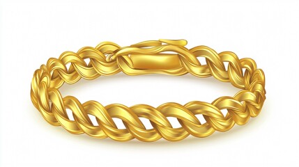 Obraz premium Elegant Gold Bracelet Vector Illustration for Luxury Jewelry Design