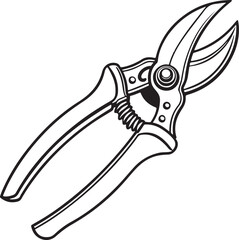 Pruning Shears Rustic Tool for Gardening, Silhouette vector art illustration