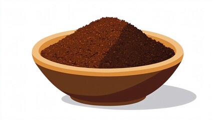 Ground Coffee Bowl Vector Illustration for Professional Designs