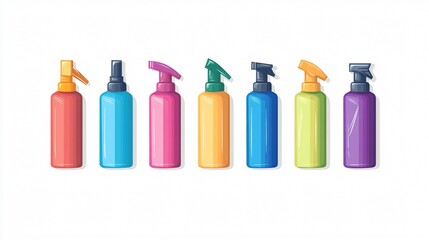 Professional Hair Spray Bottle Vector Illustration on White Background