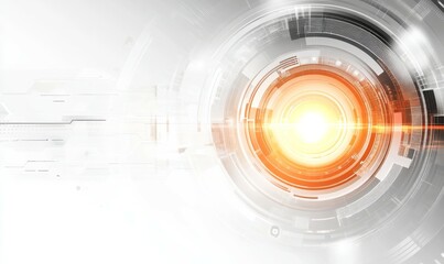 Obraz premium Abstract technology background with circle light, white, corridor, modern