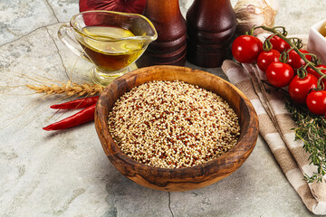 Raw dry quinoa seeds cereal