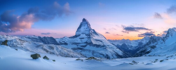 alpine landscape panorama in the evening, herzogstand mountain