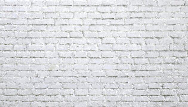 Fototapeta white painted brick wall with rustic texture, ideal for background design, digital mockups, interior decoration, or text overlay  
