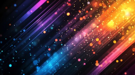 Fototapeta premium Vibrant abstract background with colorful light streaks and bokeh effect.