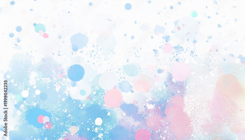 Poster ethereal pastel splatter gradient with abstract dots and soft textures for artistic background, invi
