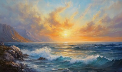 Beautiful sunrise over the sea