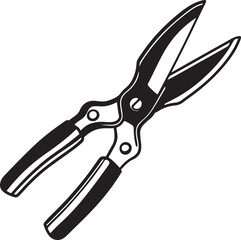 Pruning Shears Rustic Tool for Gardening, Silhouette vector art illustration