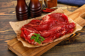 Raw beef meat piece for cooking