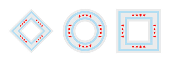 Naklejka premium chicago flag icon set. vector illustration isolated on white background