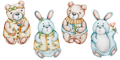 Watercolor clipart set of elements 