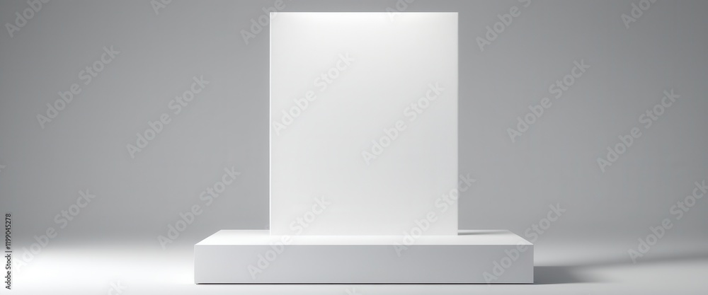 Aufkleber minimalist white display stand with clean lines and smooth surfaces for product showcase