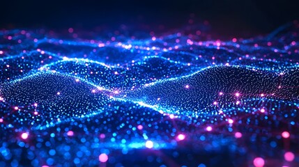 Glowing Digital Network Representing Blockchain Powered Global Systems