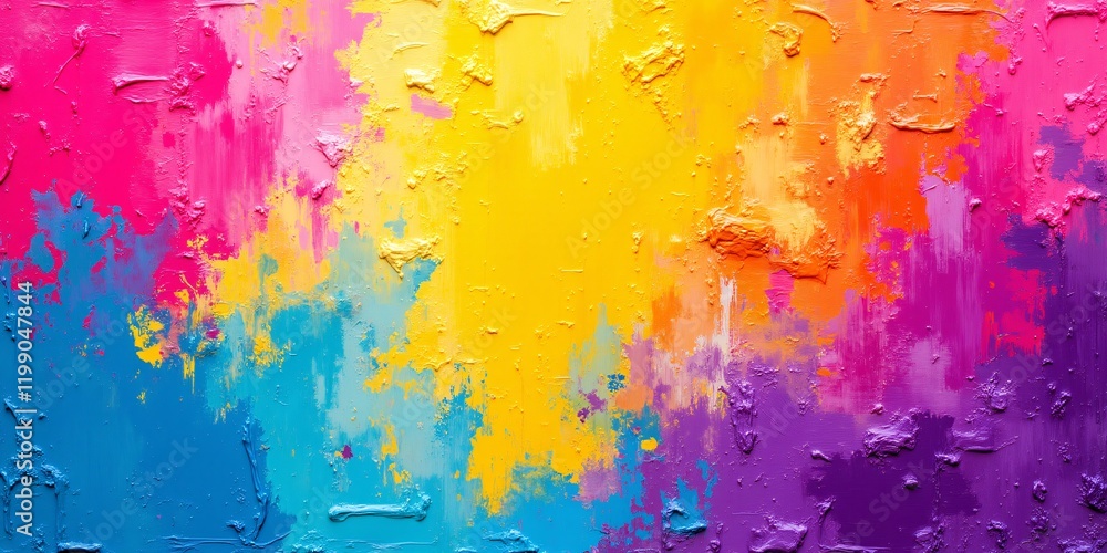 Poster a symphony of vibrant hues, bold strokes dance across the canvas, creating a mesmerizing spectacle o