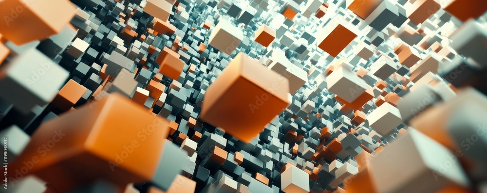 Poster blockchain, big data, data processing, and cloud databases. virtual reality and ai. information bloc