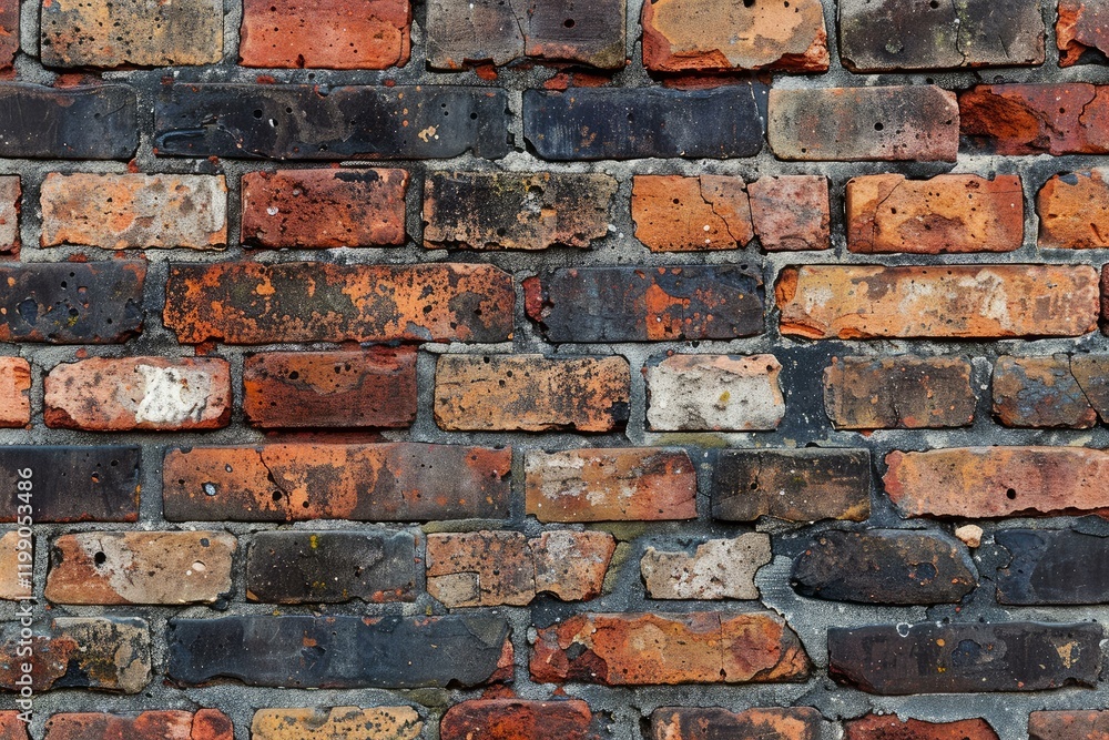 Poster grunge red and black brick wall creating a textured background, ideal for architecture and construct