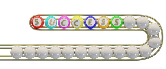 Obraz premium Success balls isolated on the white background, competitiveness concept.