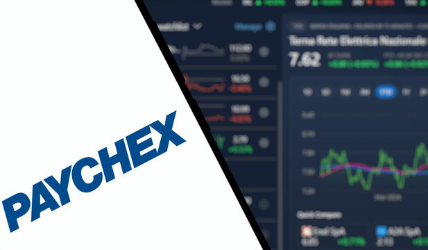 Dhaka, Bangladesh- 28 Dec 2024: Paychex logo is displayed on smartphone.