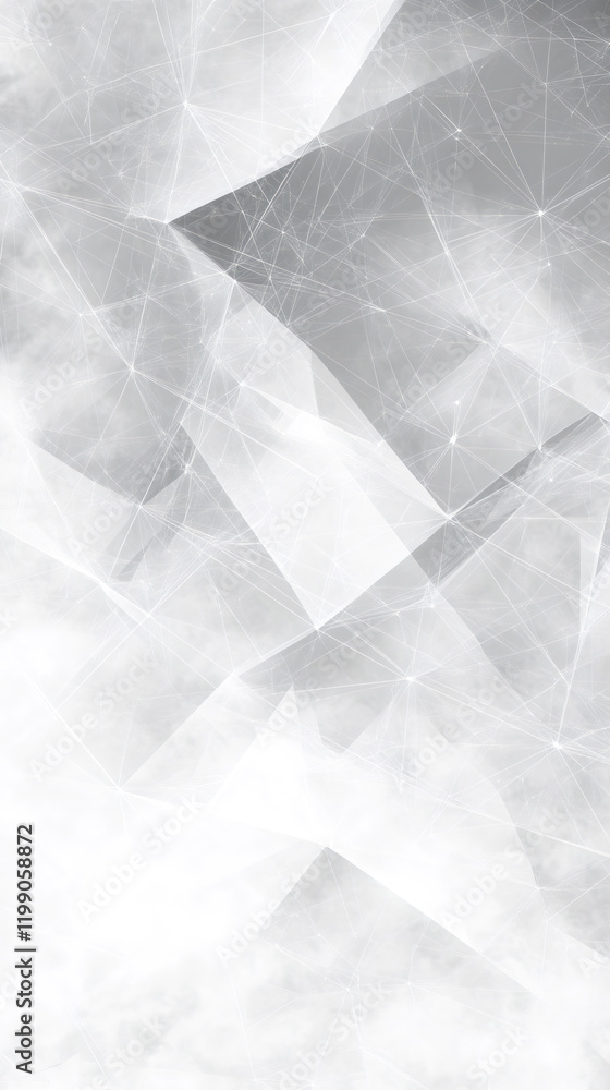 Aufkleber geometric white wireframe network pattern creating digital technological abstract layout