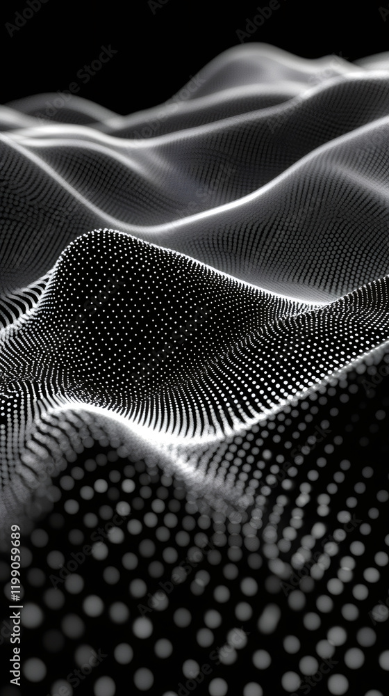 Poster luminescent wave undulating, creating smooth, curving lines with fluid, graceful motion
