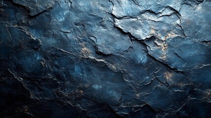 Dark Textured Slate Background with Subtle Gold Details. Generative AI