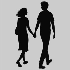 couple vector image silhouette vector design art and illustration