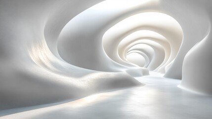 Fototapeta premium Elegant Minimalist Curves in White Design. Generative AI