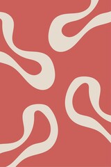 orange background with minimal shapes