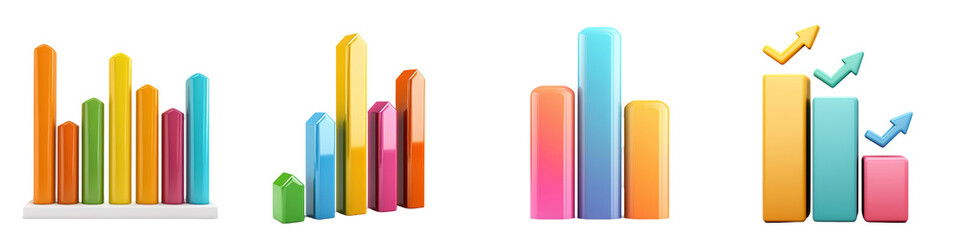 The image features colorful bar graphs depicting data visualization, showcasing various heights and trends in a visually appealing design.