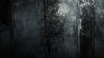 Fototapeta premium Dark textured wall, abstract background, edgy rough surface, vintage grunge, modern art decor