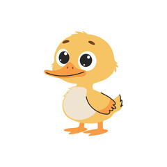 Cute duckling cartoon vector Illustration isolated on a white background.
