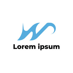 Fototapeta premium Wavy Letter W Wave Logo Design Concept Idea