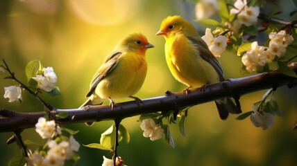 Obraz premium Birds on a Branch