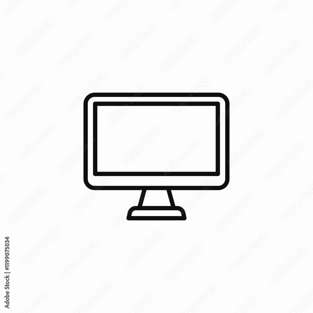 Poster computer monitor screen display icon vector sign