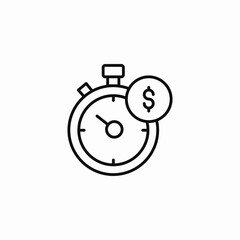 Time money clock finance icon vector sign