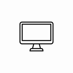Computer monitor screen display icon vector sign