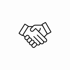 Partnership deal handshake agreement icon vector sign