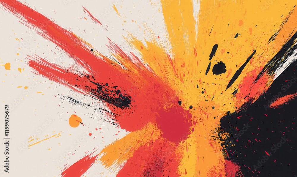 Poster dynamic abstract splash of vibrant colors creating an energetic and artistic visual experience