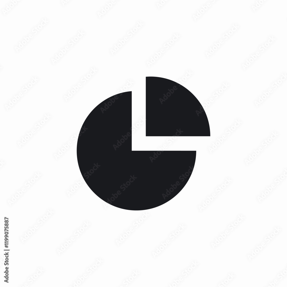 Poster pie chart statistics graph icon vector sign