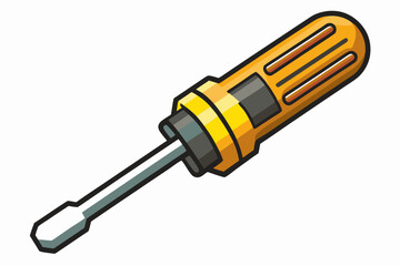 Vector illustration of a single detailed screwdriver icon on a white background