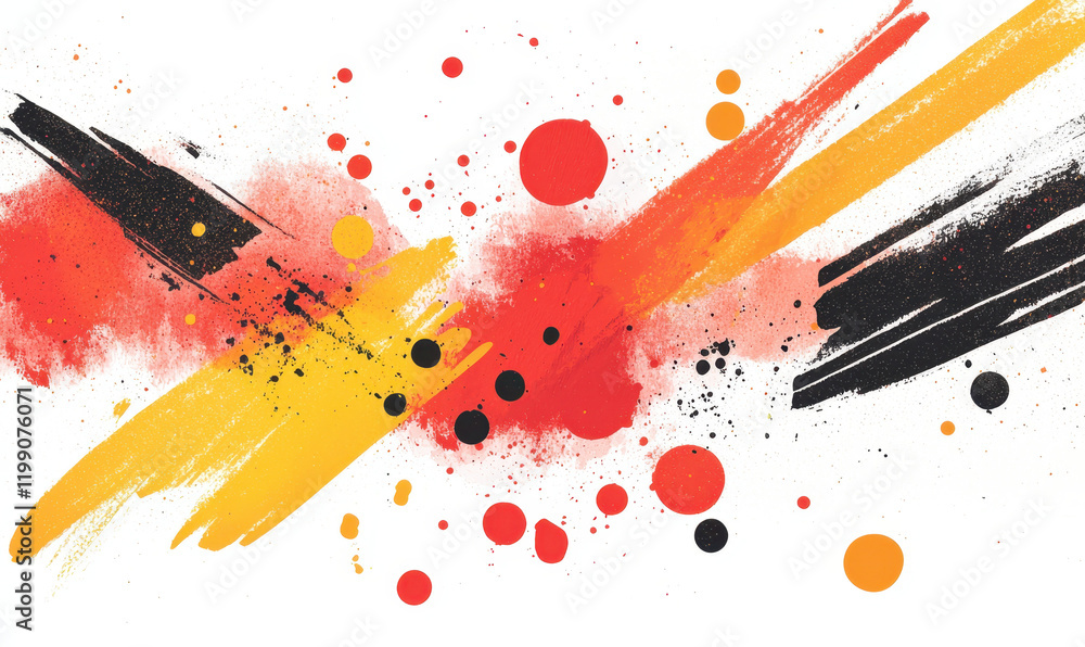 Aufkleber dynamic abstract art with bold color splashes and textured brush strokes infusing vibrant energy