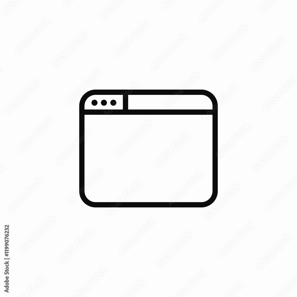 Fototapete browser window webpage interface icon vector sign