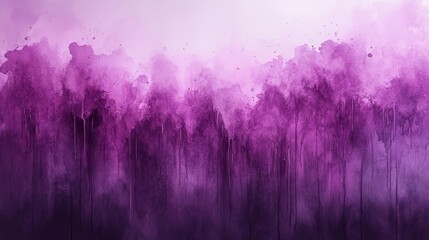 Abstract Purple Watercolor Background with Dripping Paint Effects. Generative AI