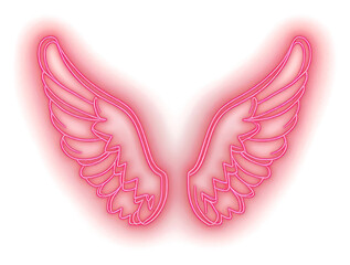 PNG Wings light neon illustration.