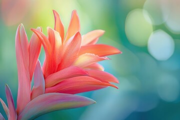 Fototapeta premium Vibrant pink flower with delicate petals against a colorful blurred background