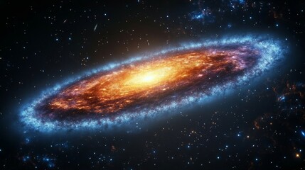 Fototapeta premium A Stunning Spiral Galaxy Illuminating the Vast Universe with Celestial Brilliance and Stellar Mysteries