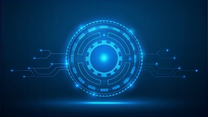 Obraz premium Futuristic Digital Technology Interface Hologram AI Network and Cyberspace Concept